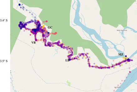 Quantifying the effect of human population mobility on malaria risk in the Peruvian Amazon